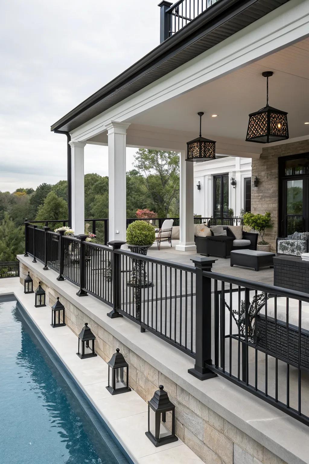 Black accents add drama and sophistication.