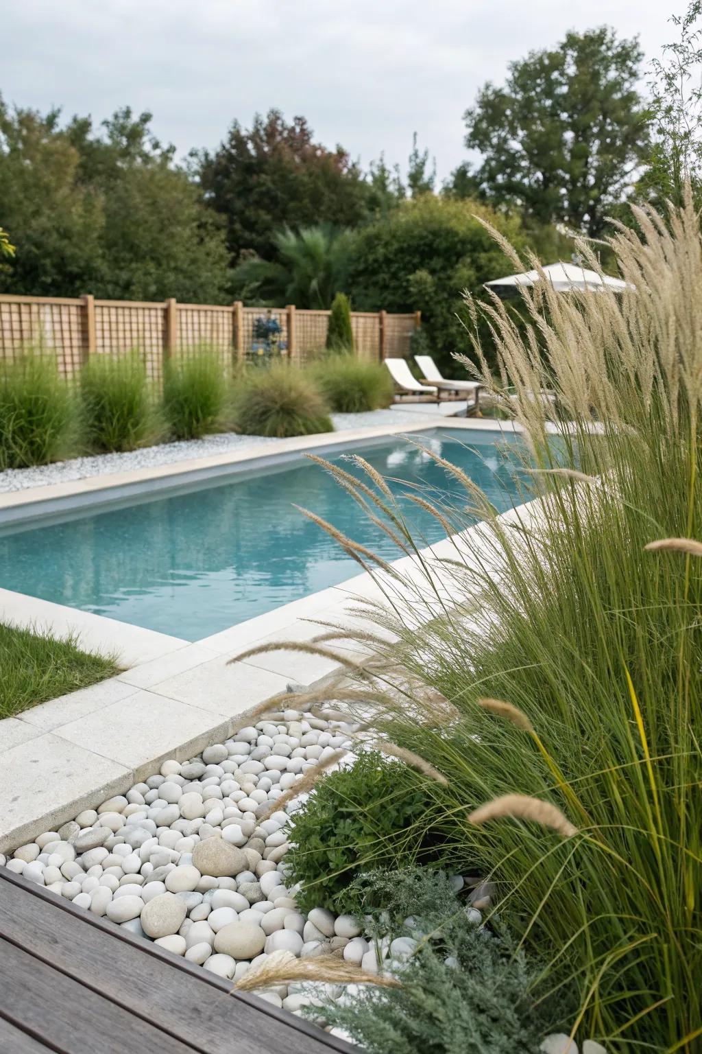 Ornamental grasses offer a breezy, natural privacy barrier.
