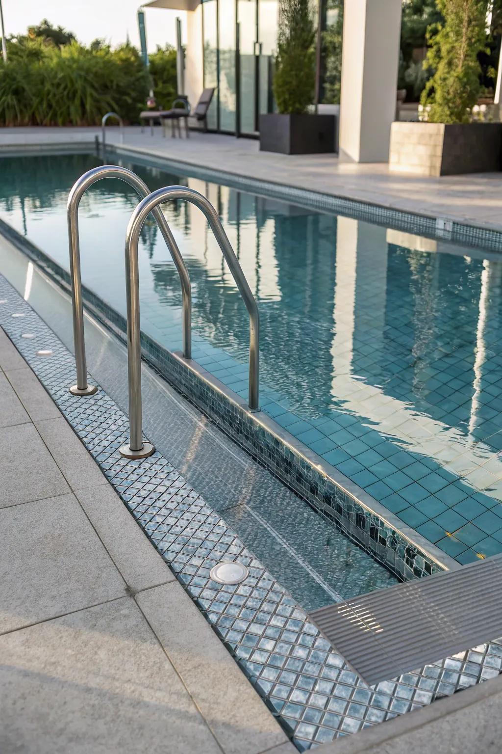 Stainless steel inlays for elegance and shine.