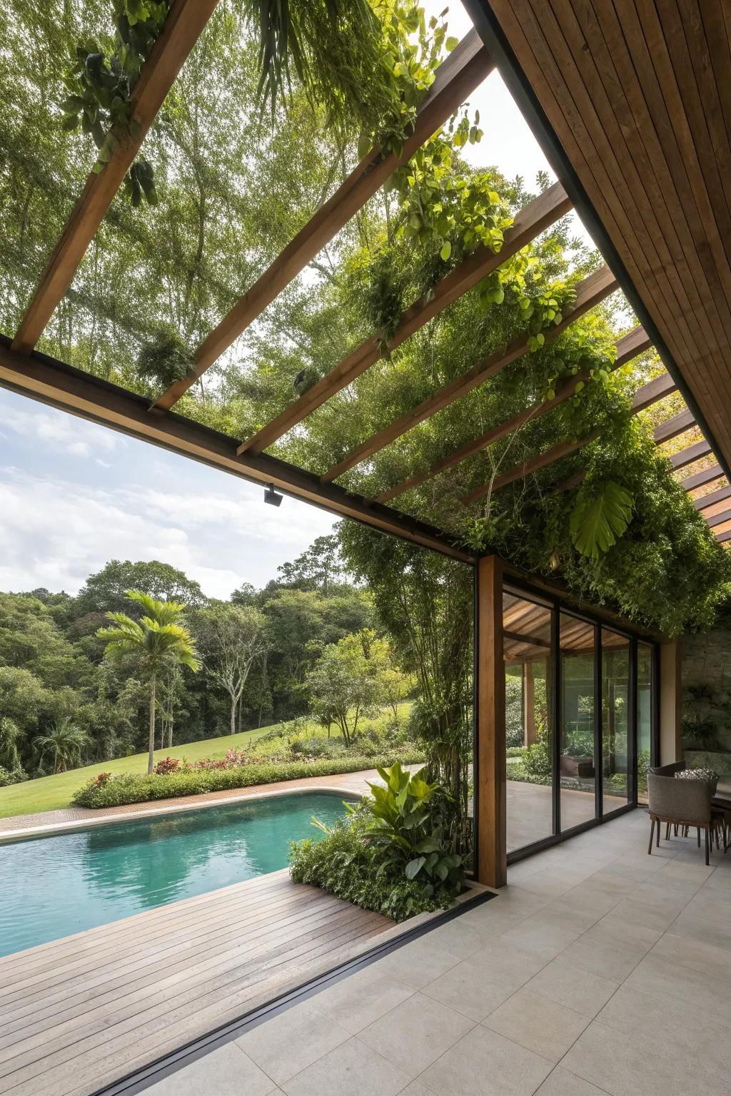 Eco-friendly ceiling materials provide natural beauty and sustainability.
