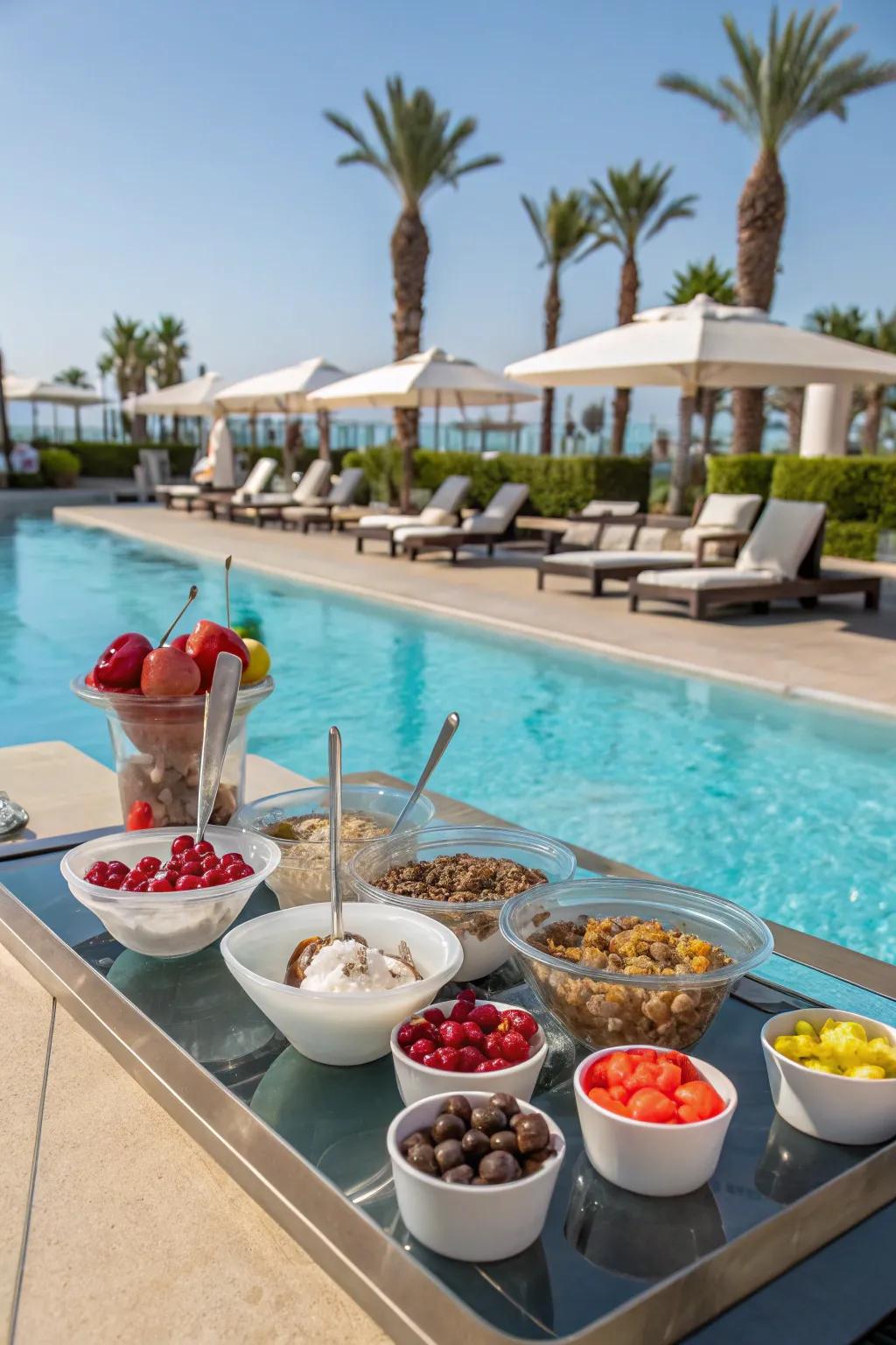 An ice cream social brings sweet treats to your pool party.