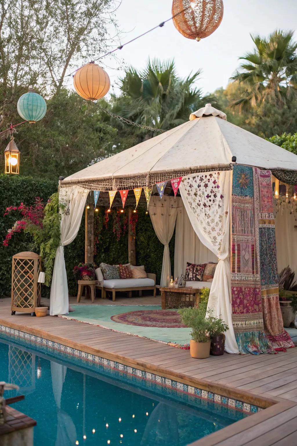 Express your free spirit with a bohemian-style gazebo.