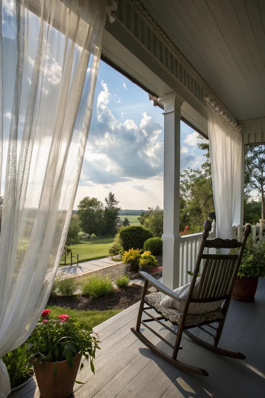 Privacy curtains add elegance and a resort-like feel to your porch.