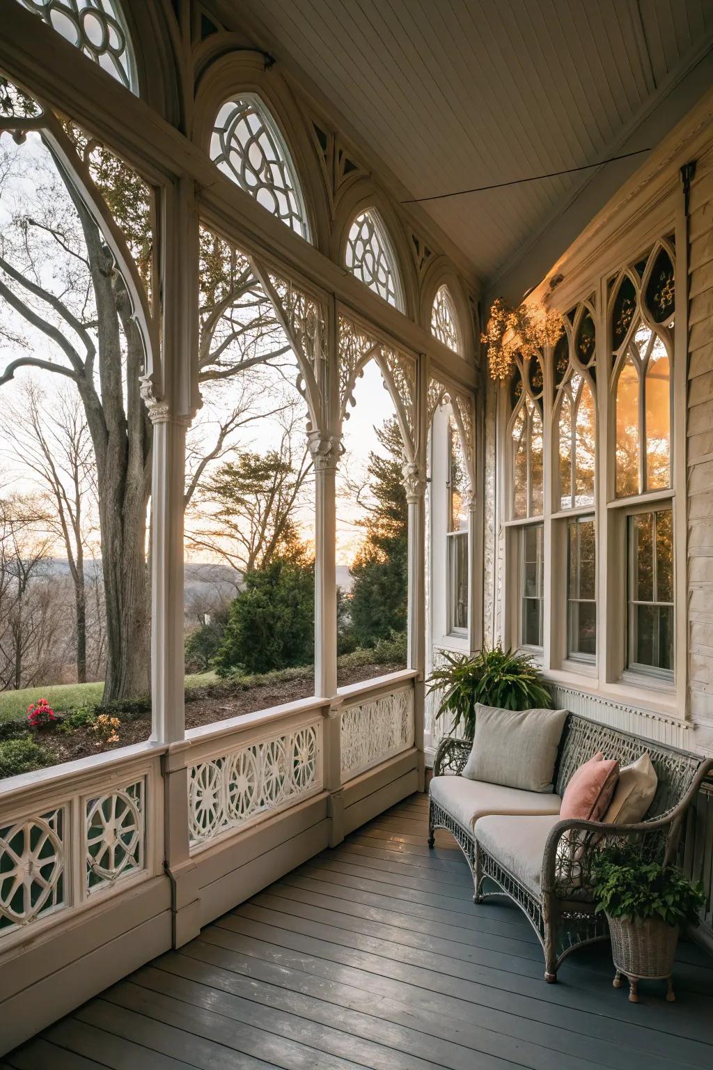 Arched windows adding a grand, classic touch.