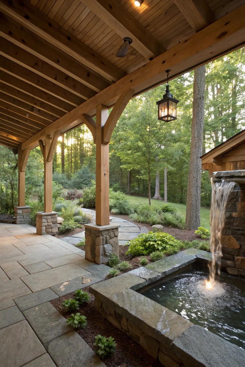 Water features enhance tranquility.
