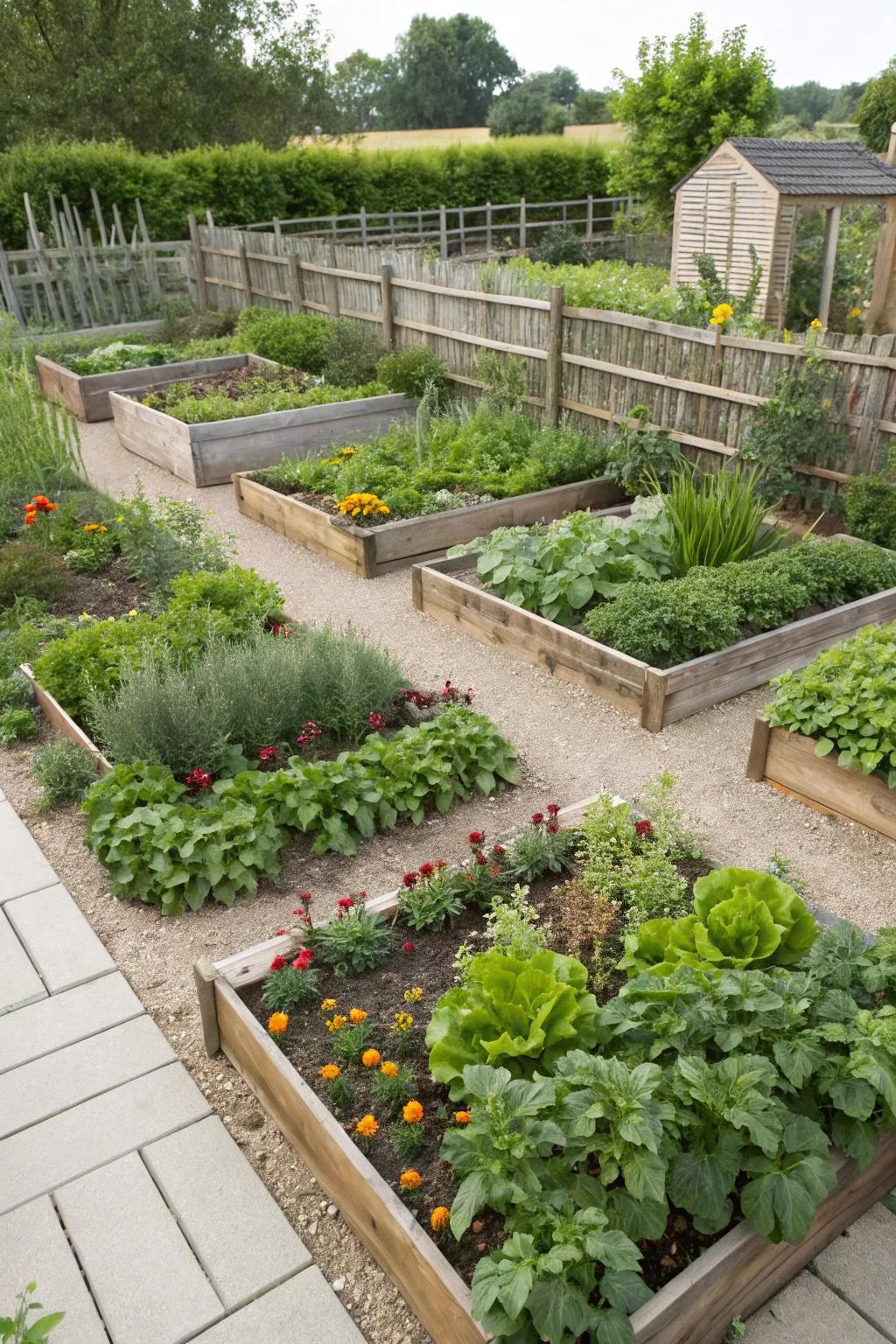 A small yet efficient potager garden design.