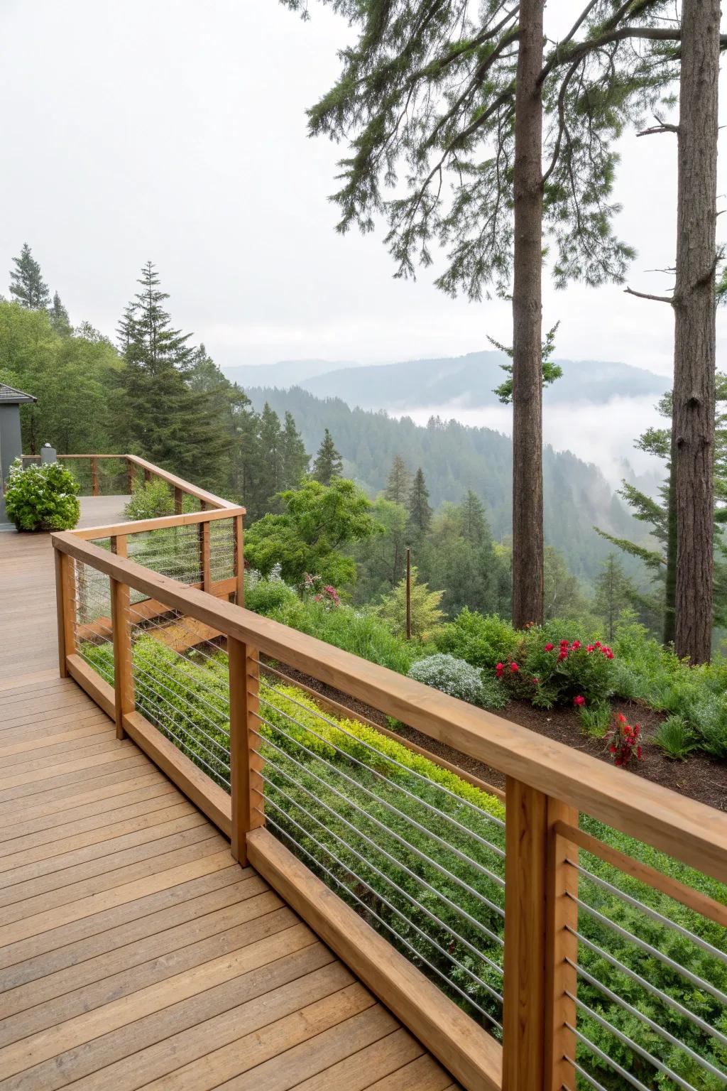 Go green with sustainably sourced wood for your railings.