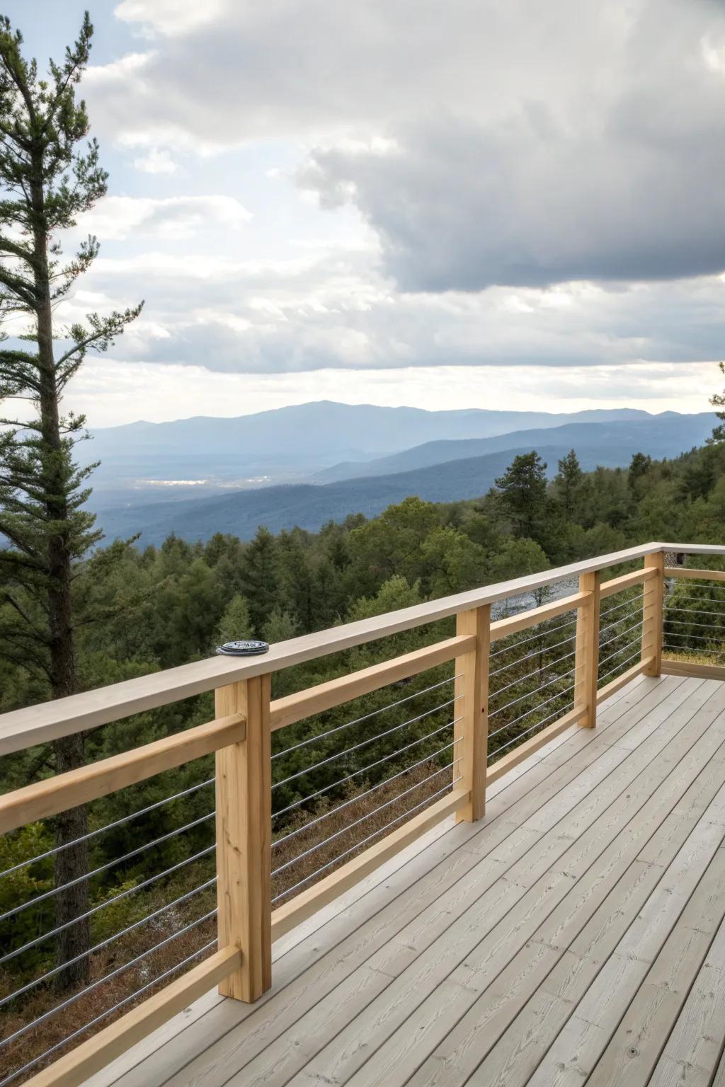 Let the view shine with minimalist railings.