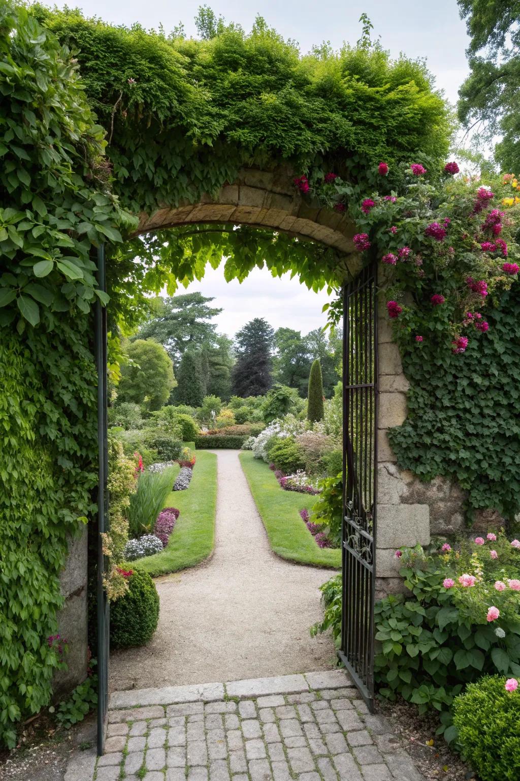Living gates with greenery bring vibrant life to your entrance.