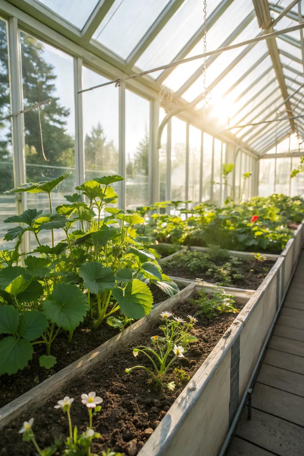 A mini greenhouse offering protection and warmth.