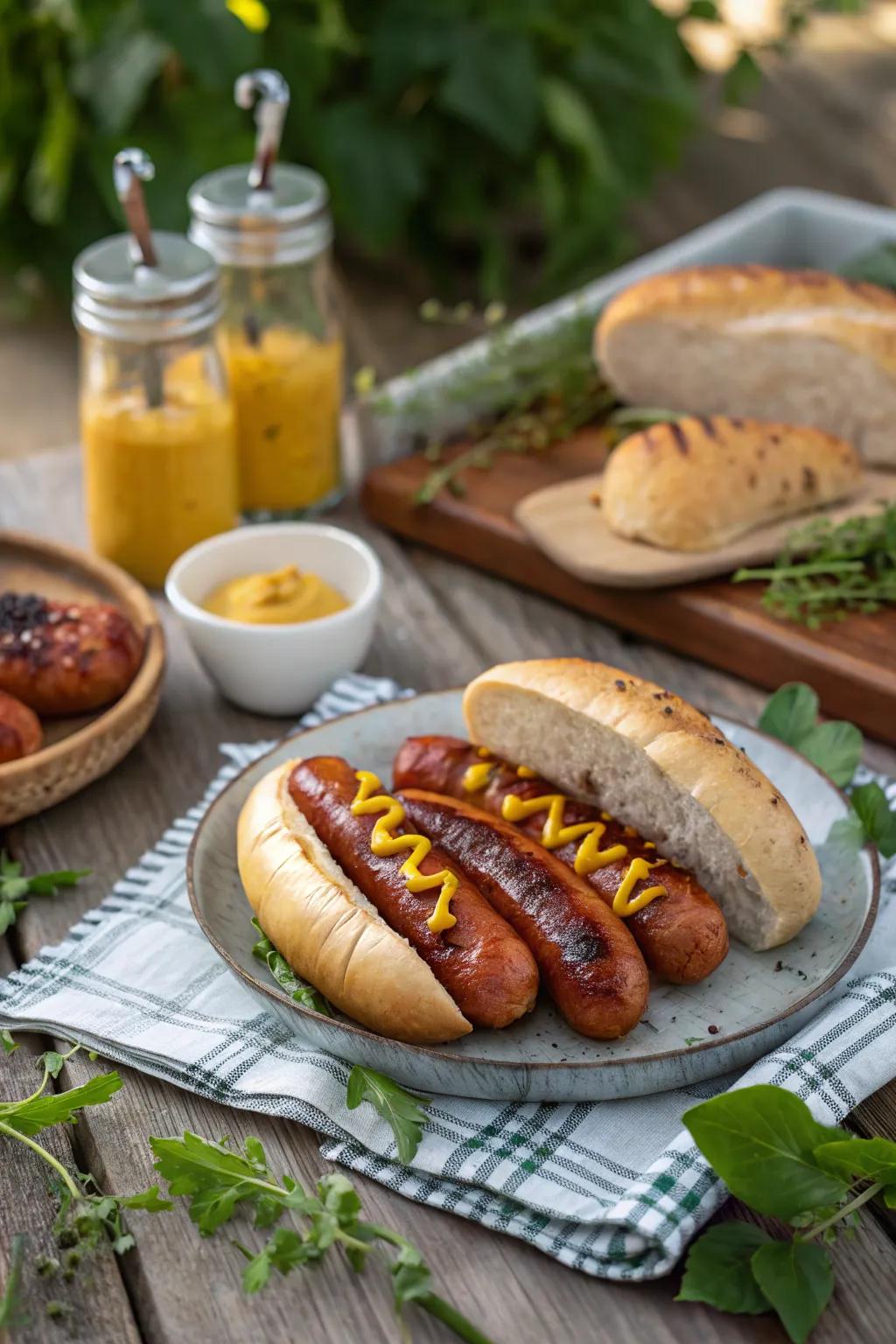 Classic and easy grilled sausages ready to enjoy.