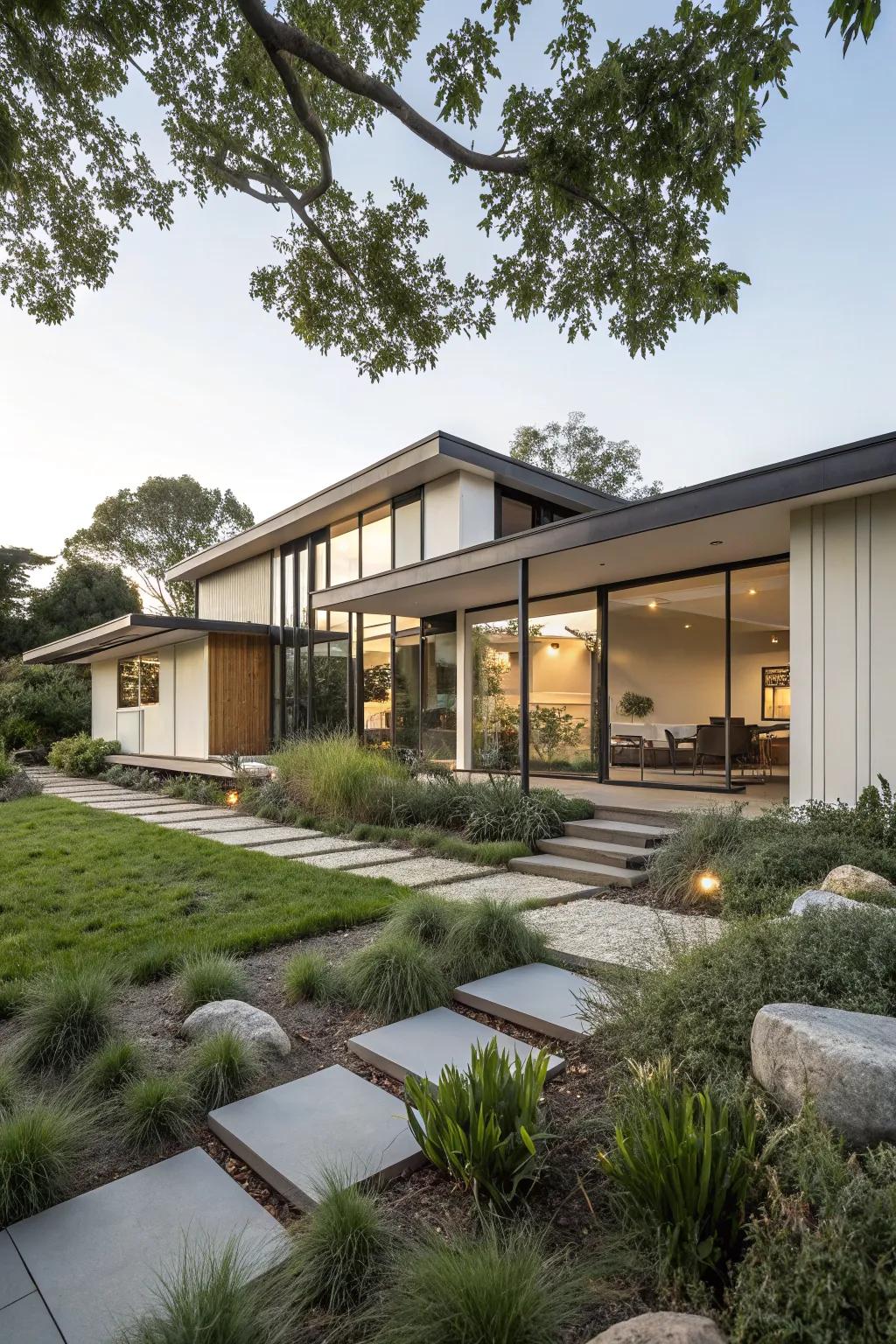 Architectural panels offer a sleek and contemporary look.