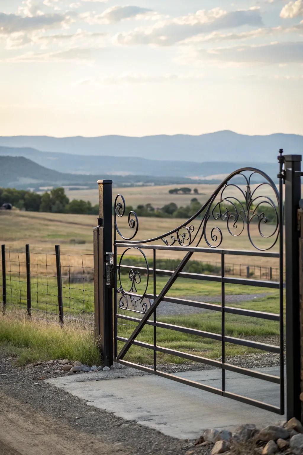 Recycled metal offers a sustainable and stylish gate solution.