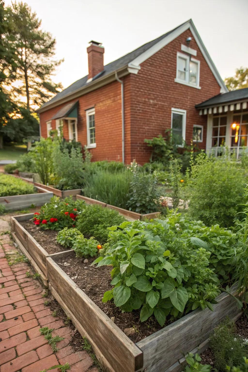 Herb and vegetable patches add beauty and bounty to your garden.