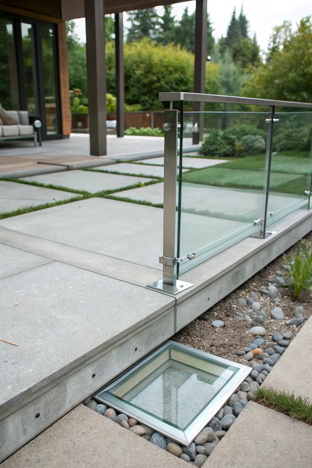 Mixing materials can give your patio a contemporary and eclectic style.