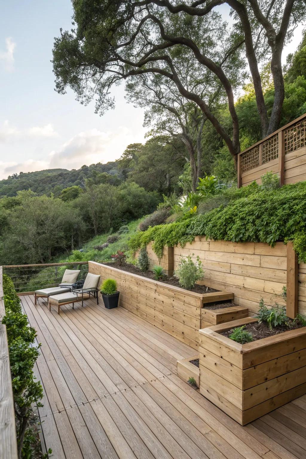 Sustainable materials contribute to an eco-friendly deck design.