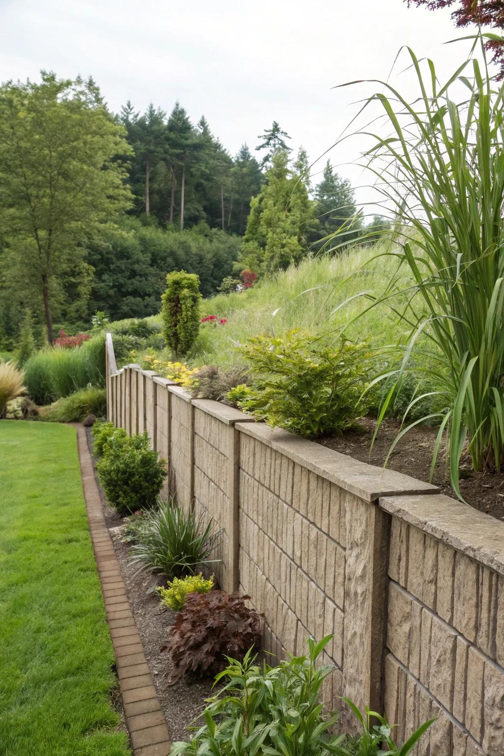 Retaining walls can enhance privacy and seclusion.