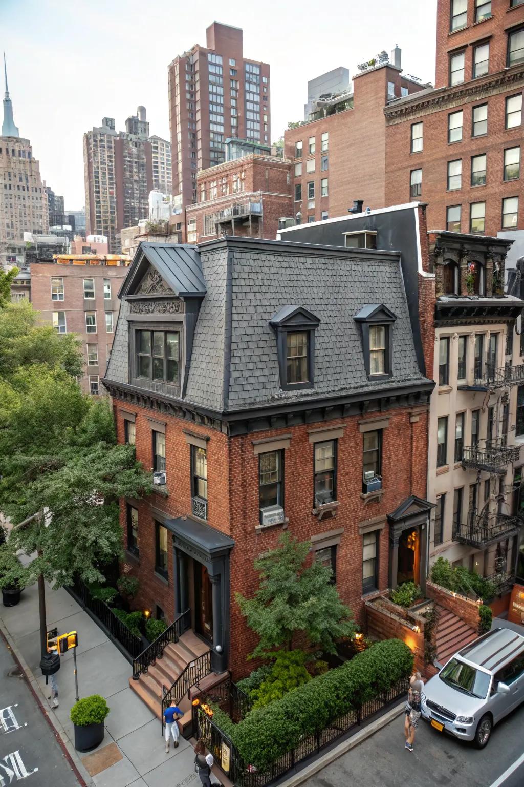 Modern chic with a charcoal roof.