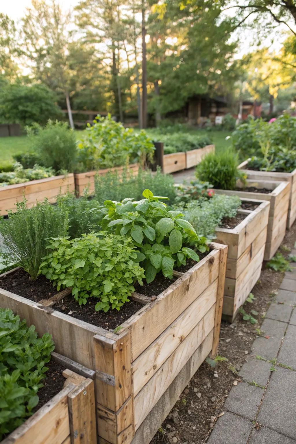 Wooden pallet planters are perfect for small spaces.
