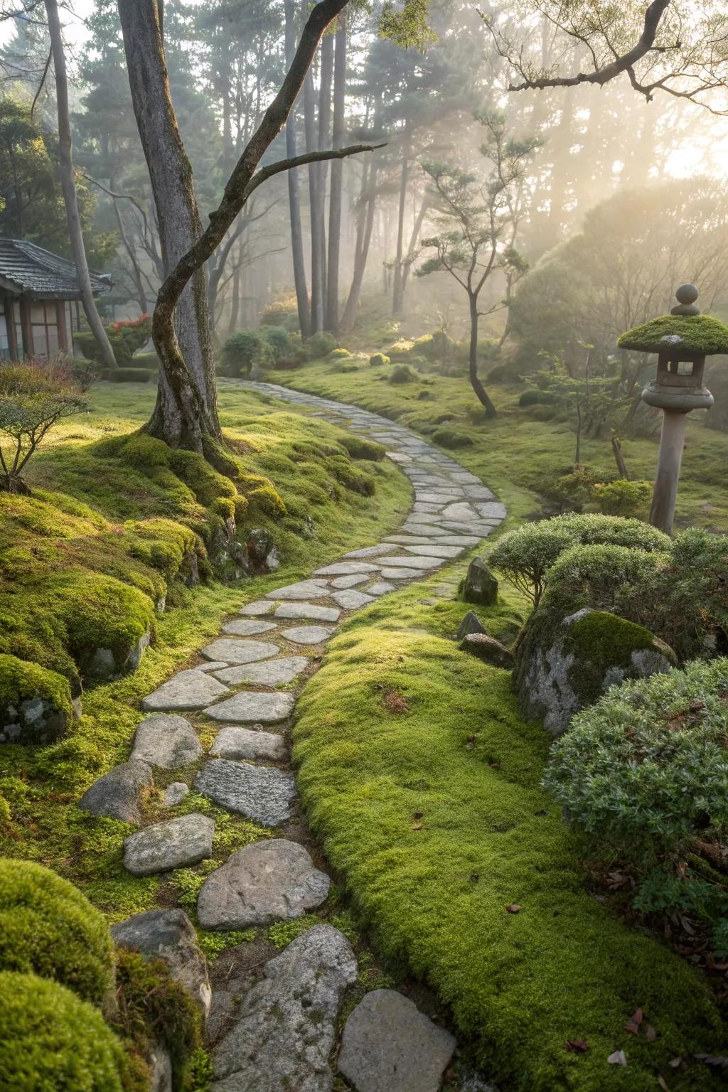 Moss-covered accents provide a timeless, magical feel.