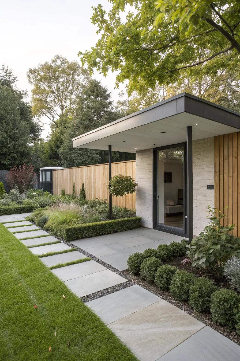A minimalist overhang that enhances modern simplicity.