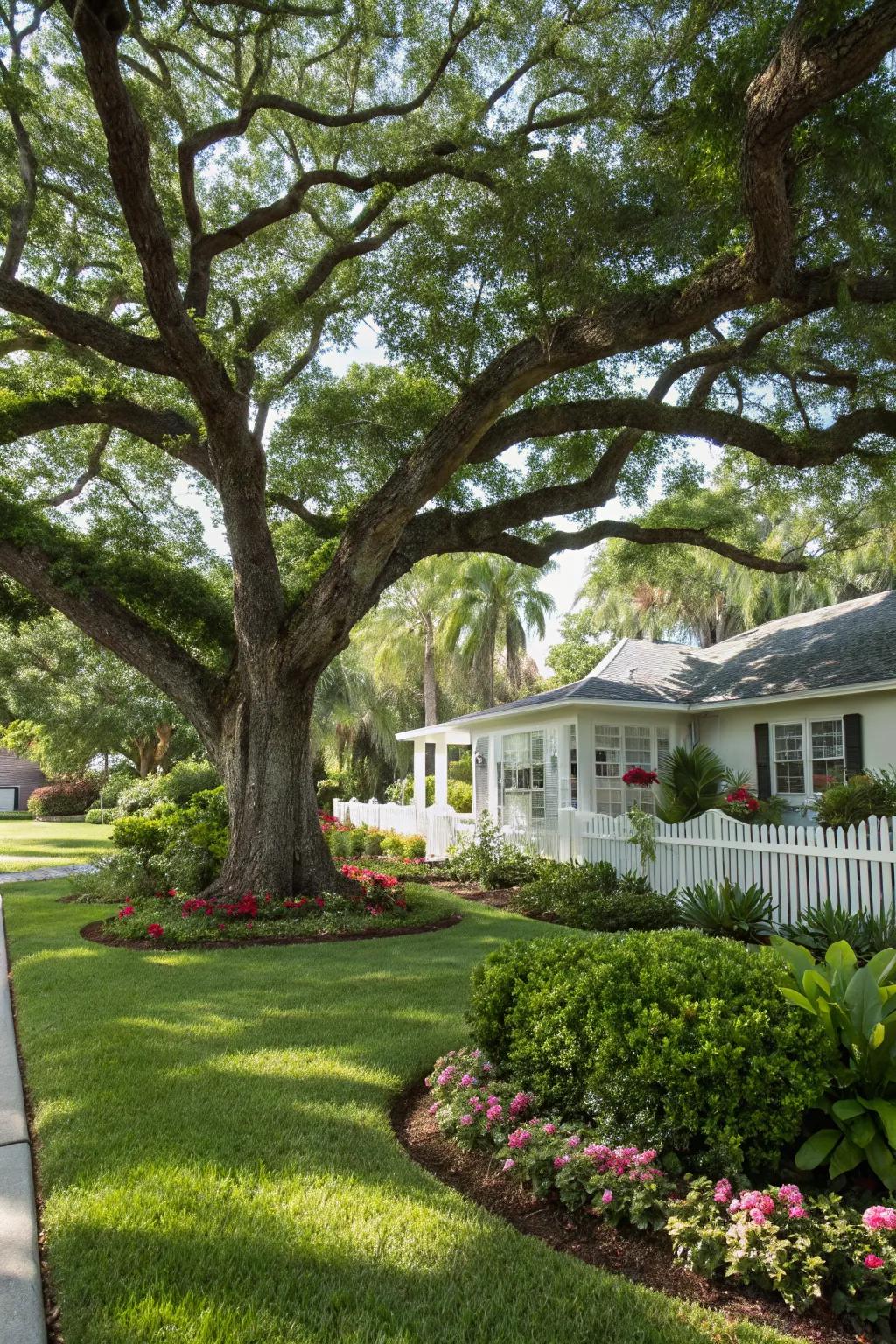 A statement tree anchors your garden design beautifully.