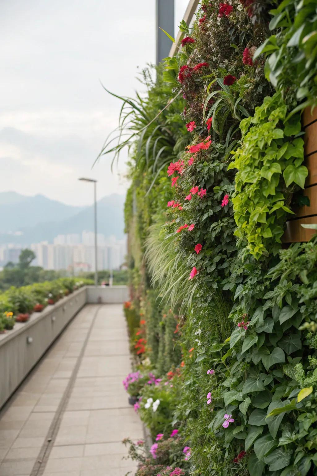 Vertical gardens make the most of small spaces.