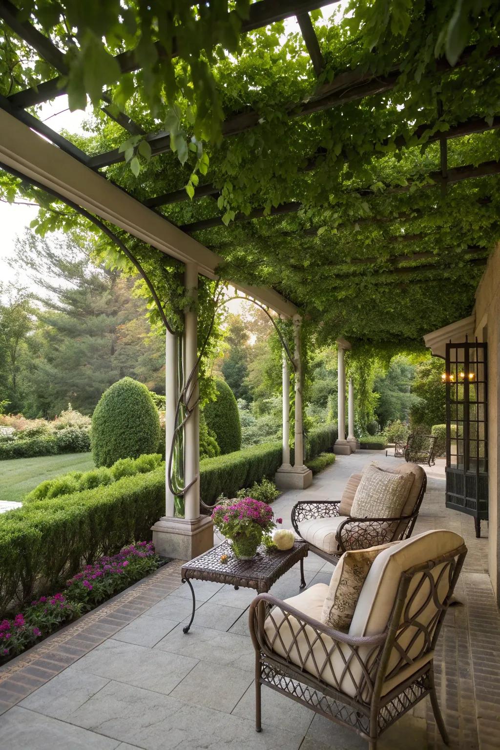 Pergola providing shade and style to the veranda.