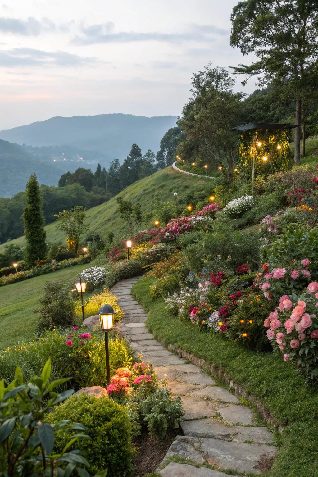 Mood lighting transforms your slope into a nighttime wonderland.