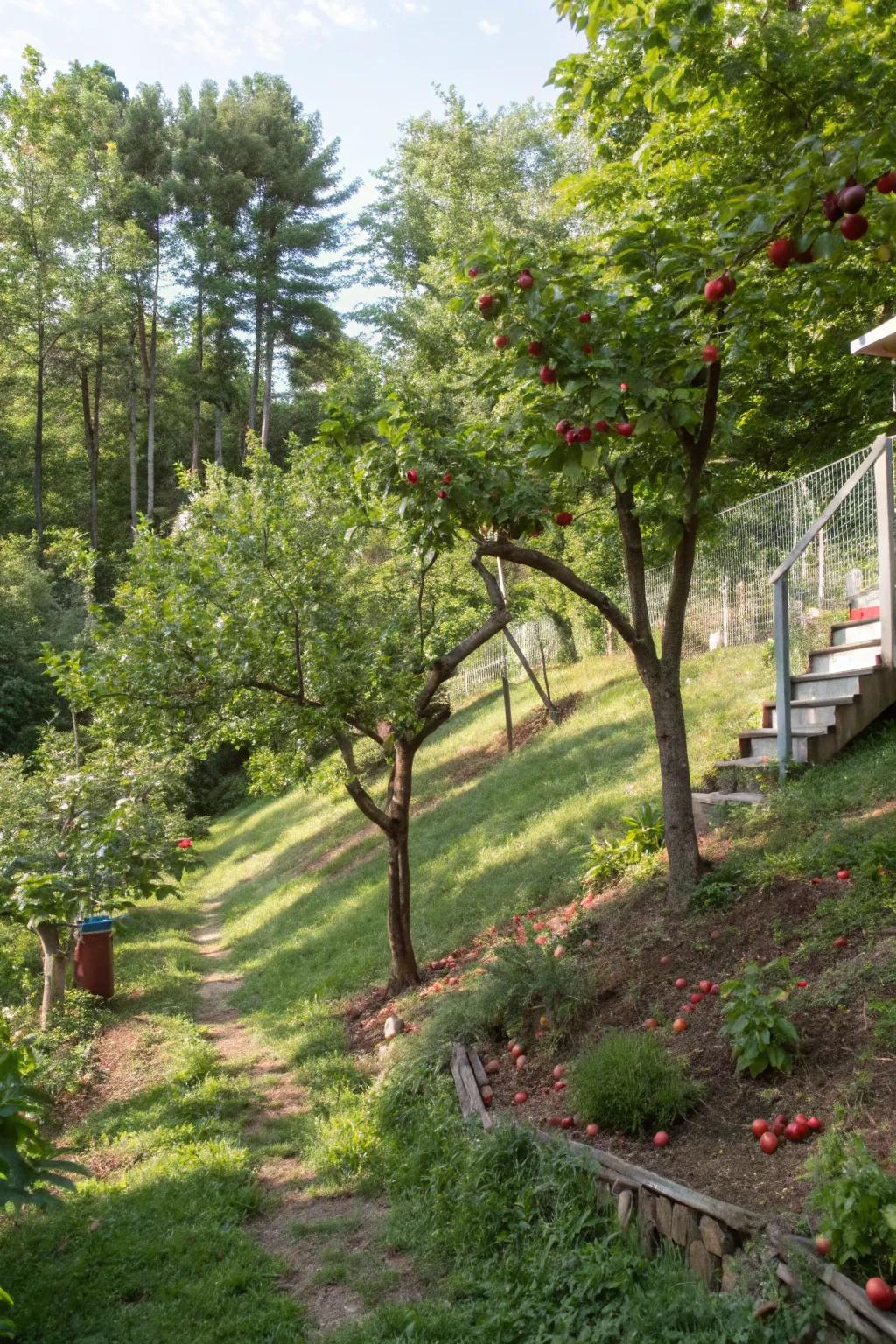 A mini orchard offers beauty and bounty.