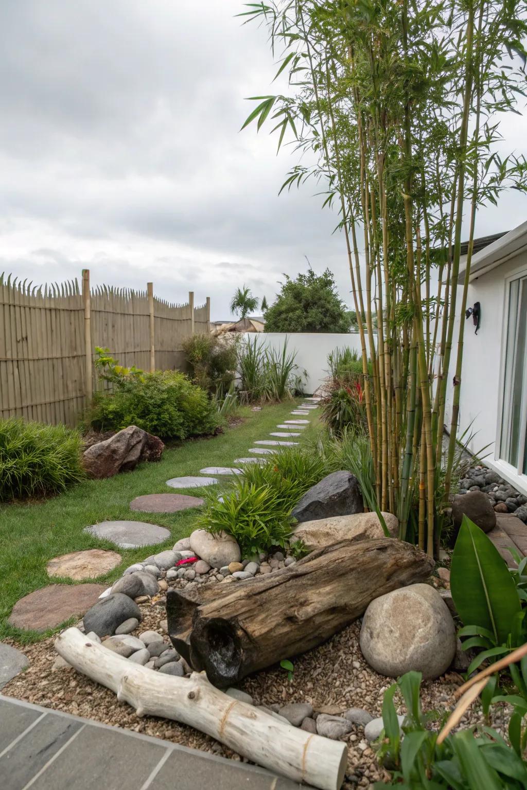 Natural materials add rustic charm.