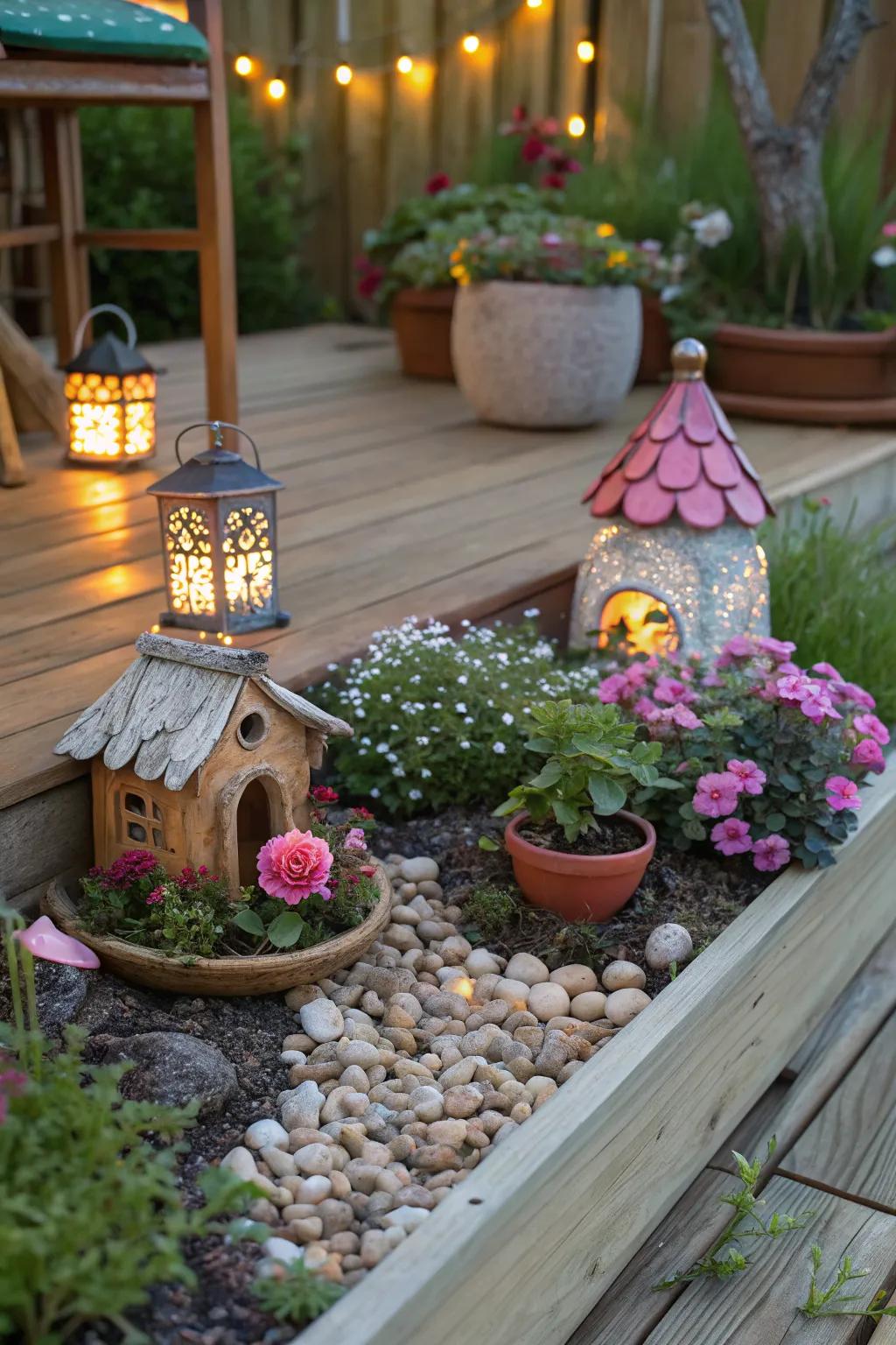 A fairy garden adds a touch of magic to any deck.