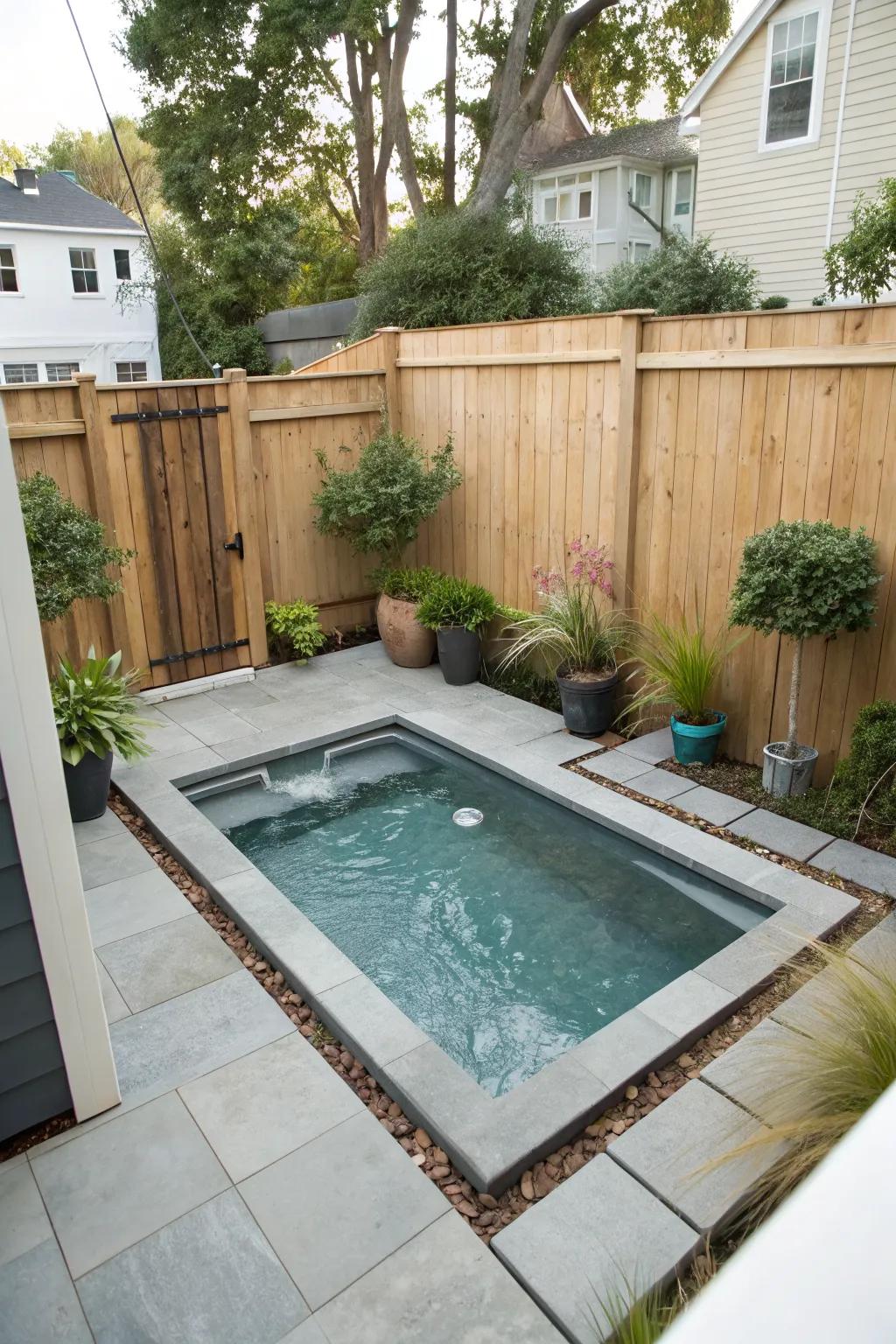Cool off in style with a refreshing mini pool.