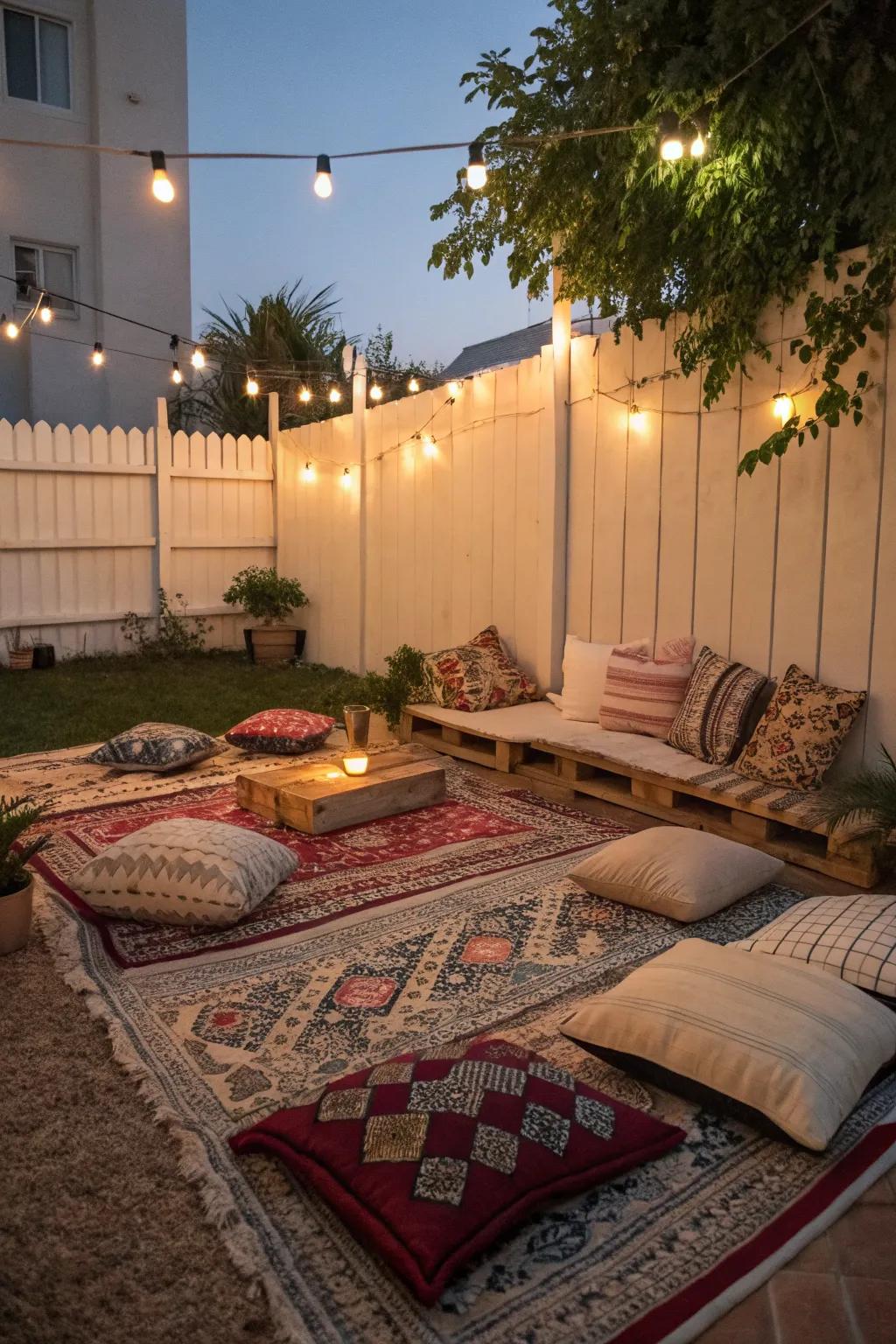 Rugs create cozy and defined seating areas in small spaces.