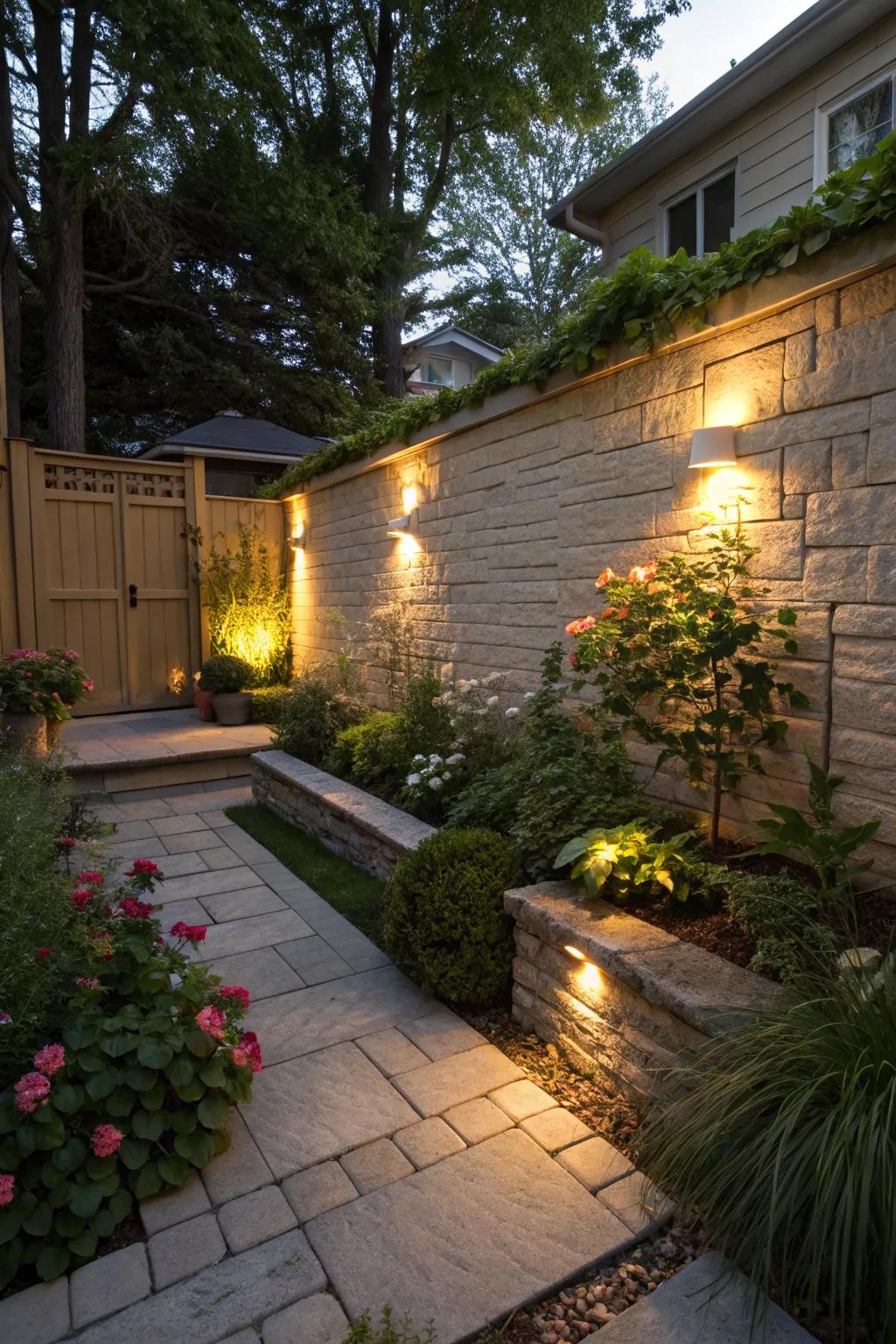 Wall lighting highlights textures and adds depth to your space.