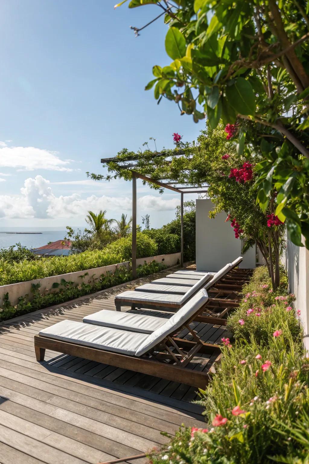Slimline loungers provide relaxation without taking over.