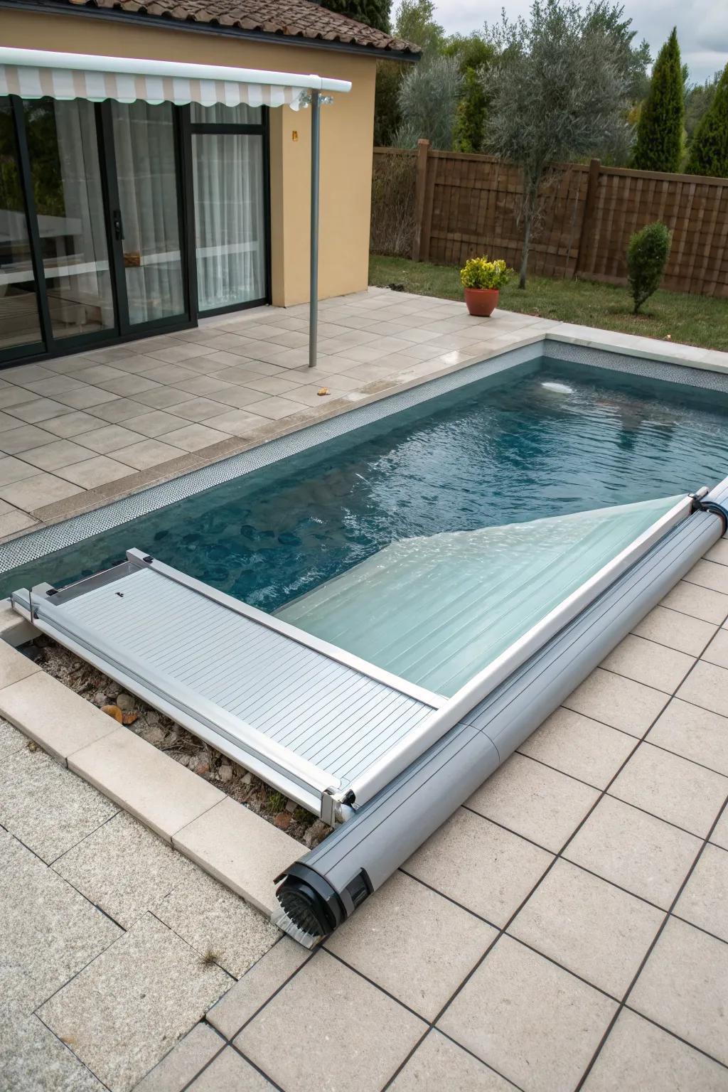 Retractable covers offer safety and energy efficiency for your pool.