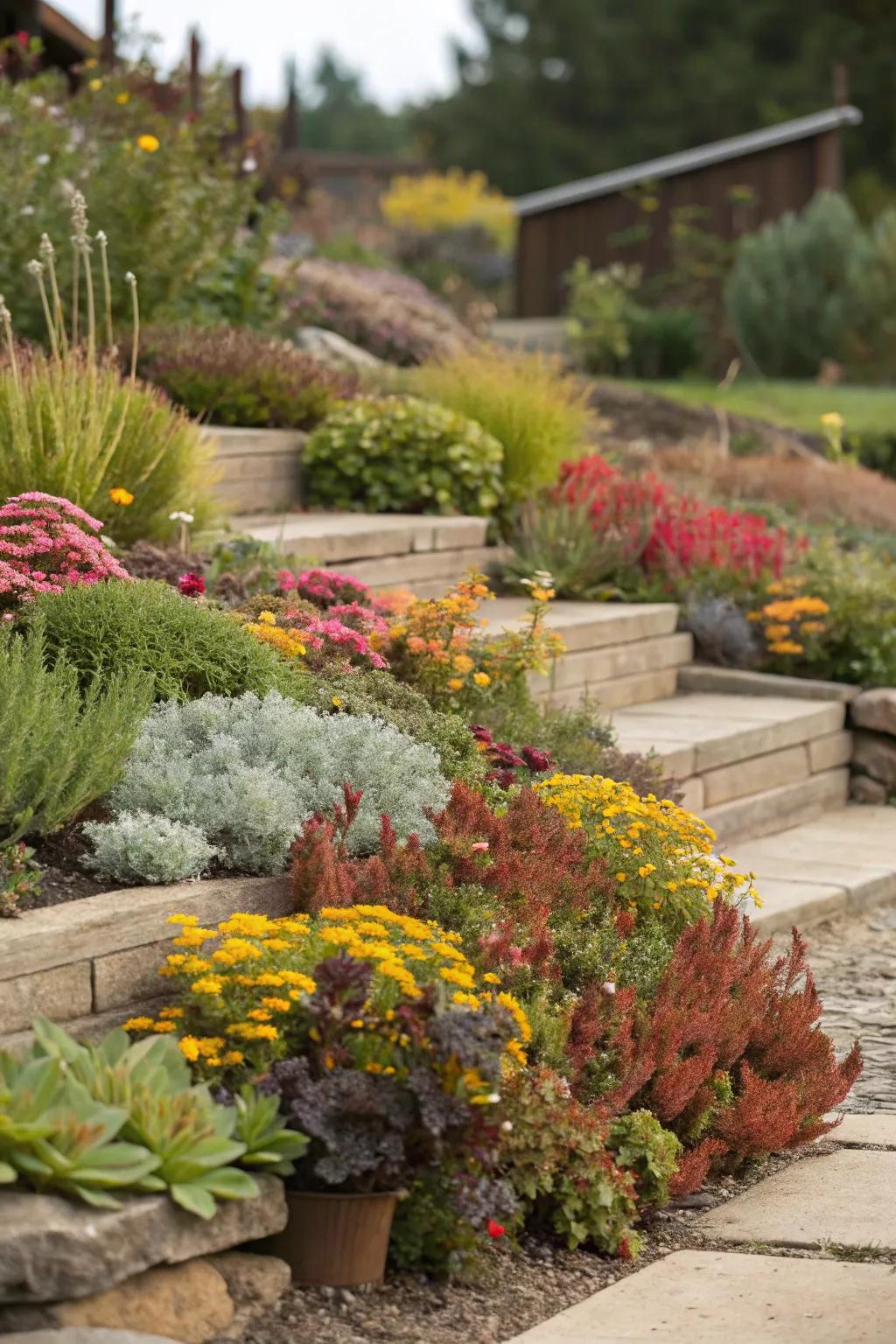 Layered planting creates a lush, full look.