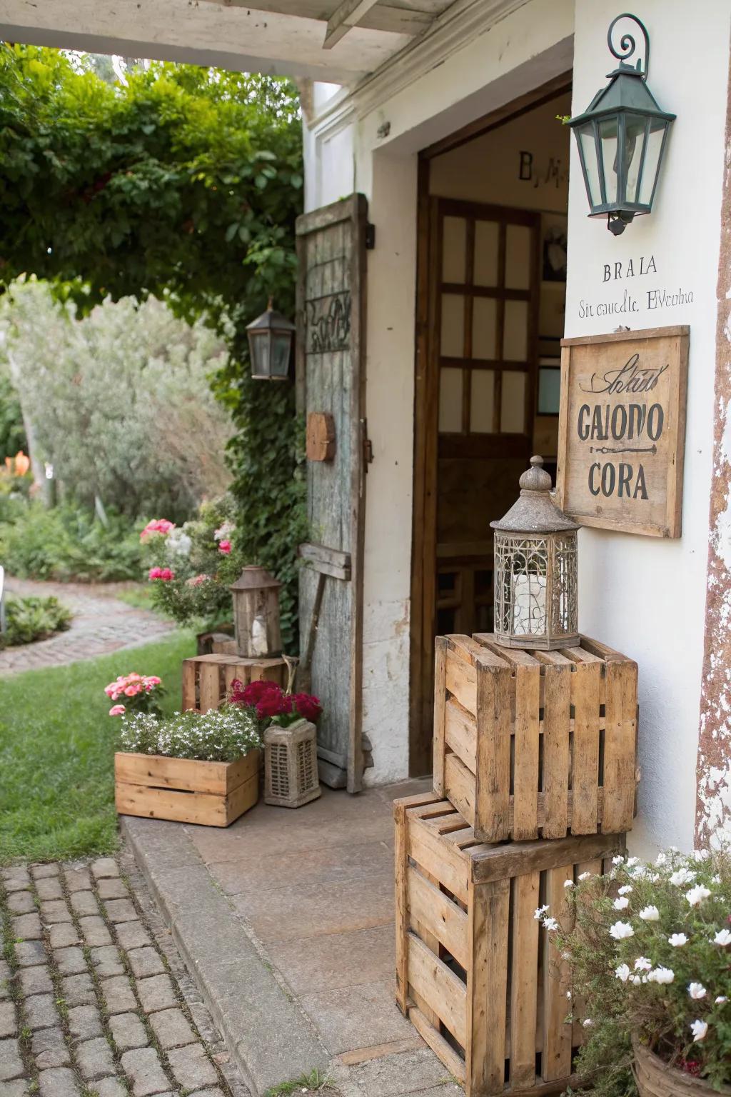 Rustic elements bring warmth and character to your entryway.