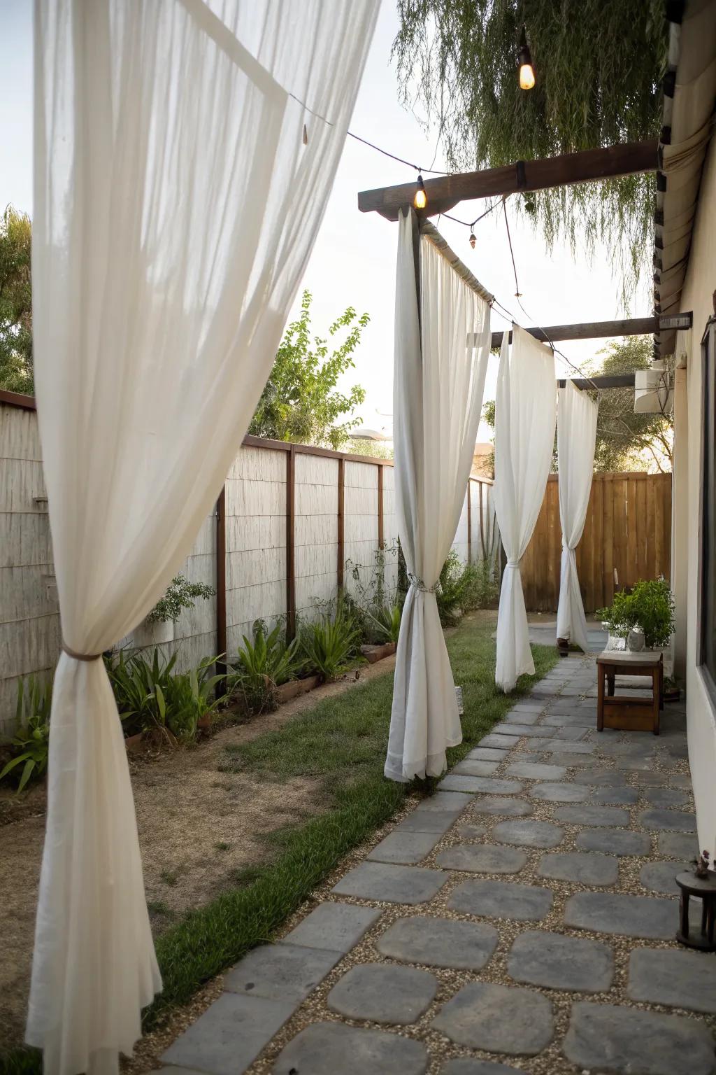 Outdoor curtains add privacy and style to your space.