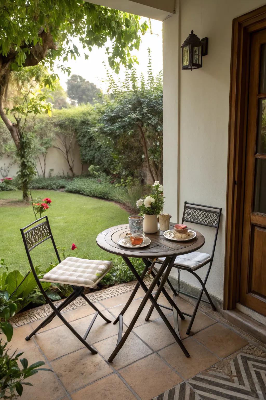 Small tables create intimate gathering spots.