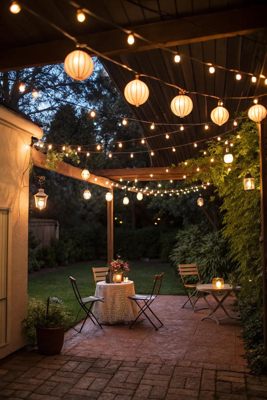 Lighting can shift focus inward, enhancing privacy.