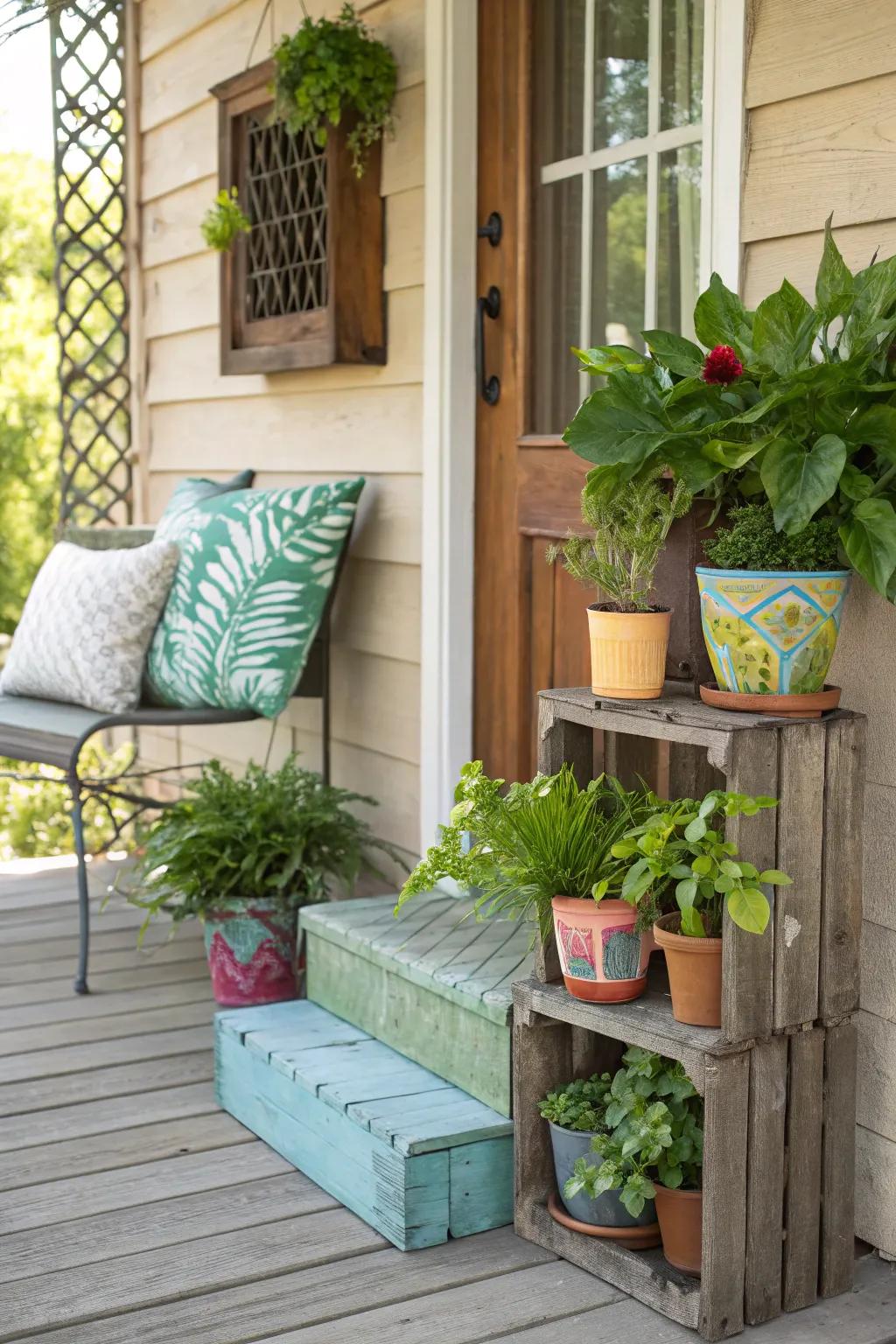 Enhance functionality with dual-purpose plant stands.