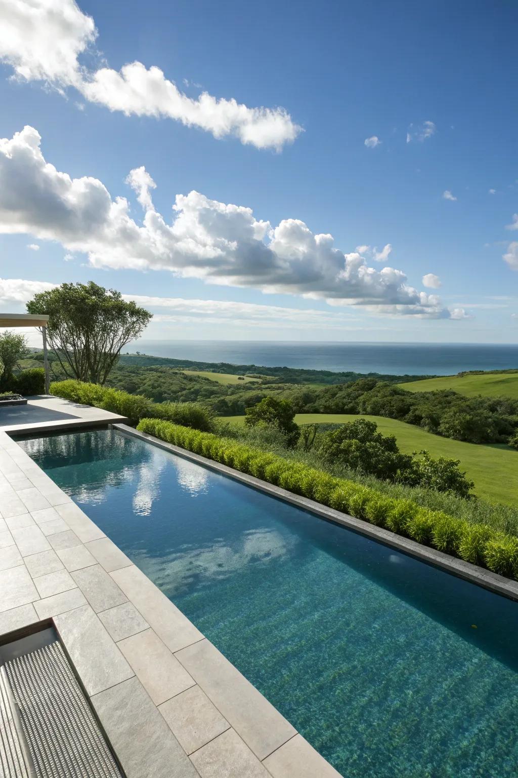 Add a touch of luxury with an infinity pool illusion.