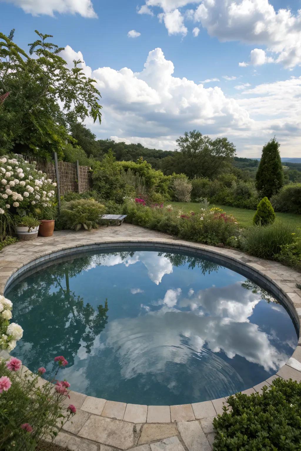 Reflective designs create tranquility and expand space.
