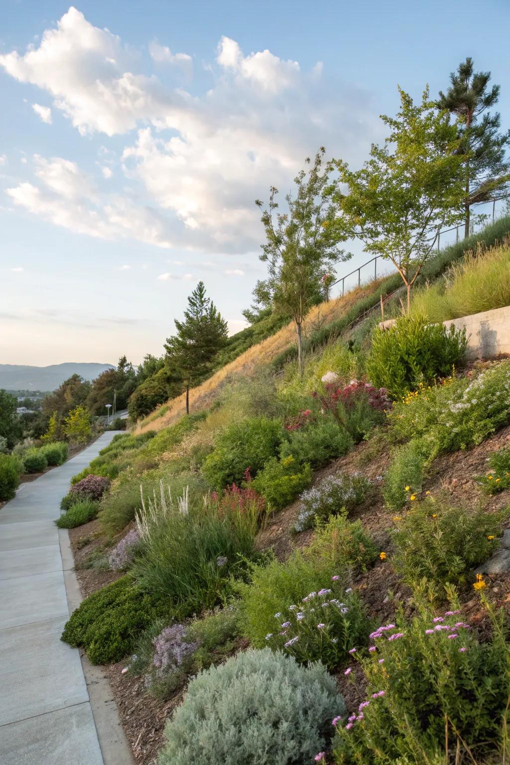 Native plants provide sustainable slope solutions.