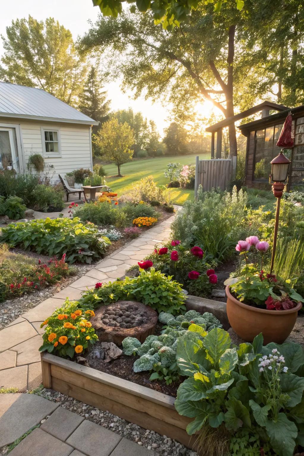 Edible landscaping combines beauty with function.