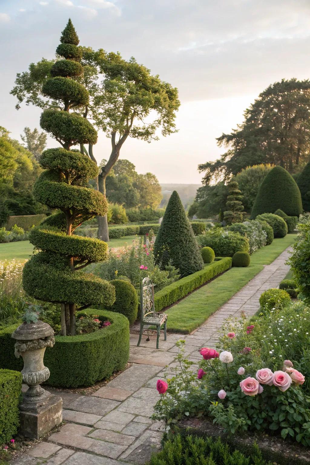 Sculptural topiary adding personality and shape to the landscape.