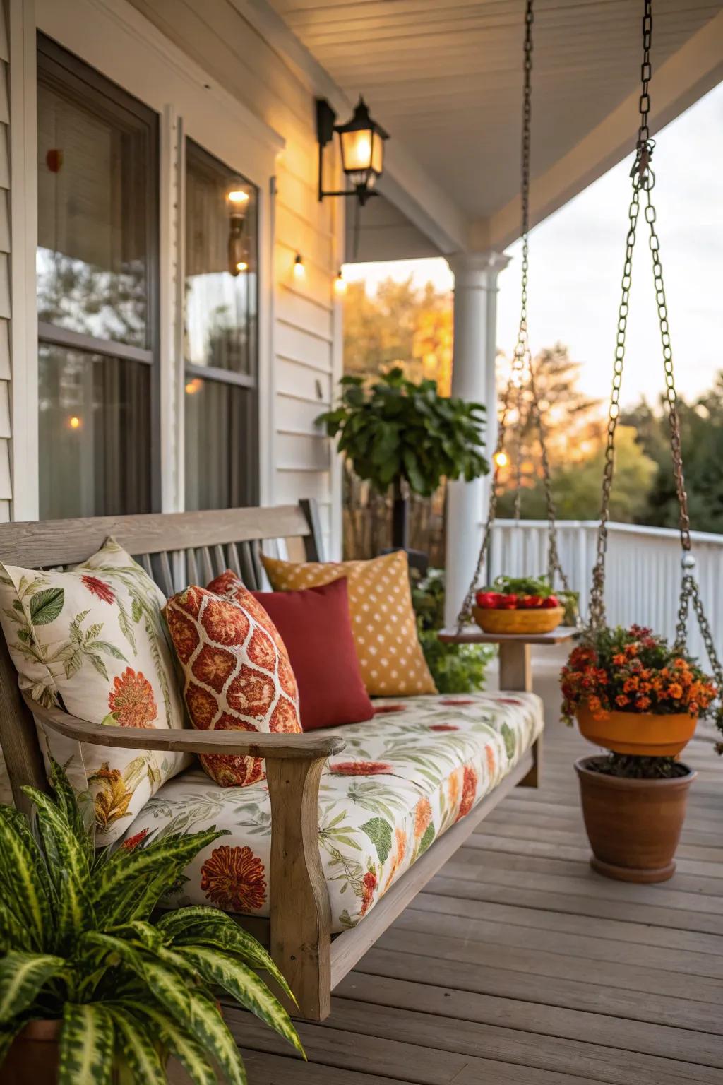 Seasonal cushions refresh the look of your porch.