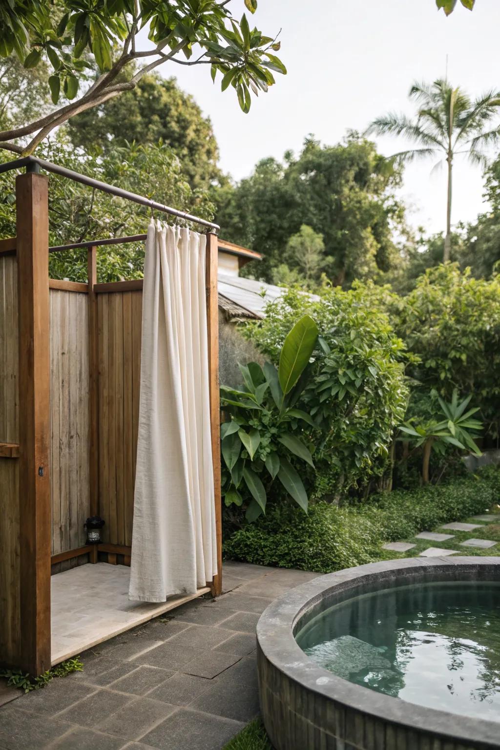 Add convenience and luxury with an outdoor shower.